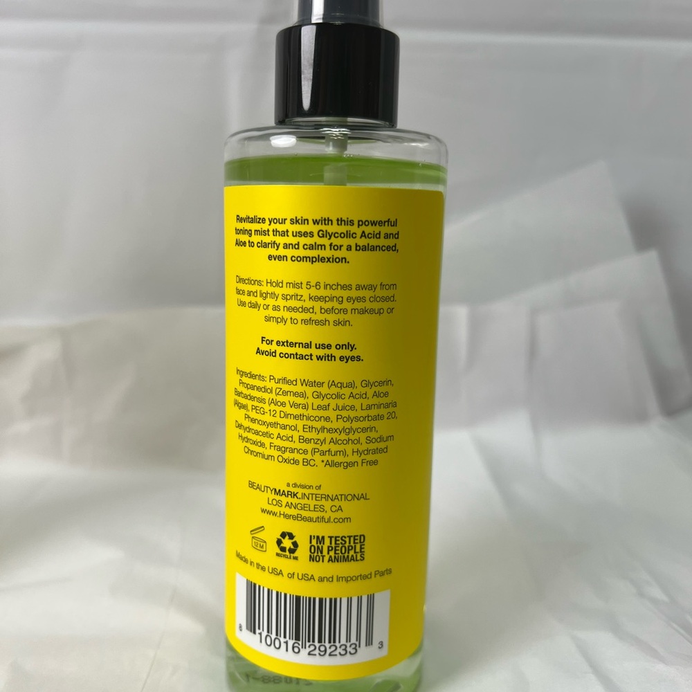 Here Beautiful! Toning Facial Mist Glycolic Acid Aloe 8oz - Picture 7 of 11
